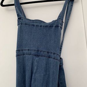 Led Luxe Essentials Denim Maternity Overalls with Pockets